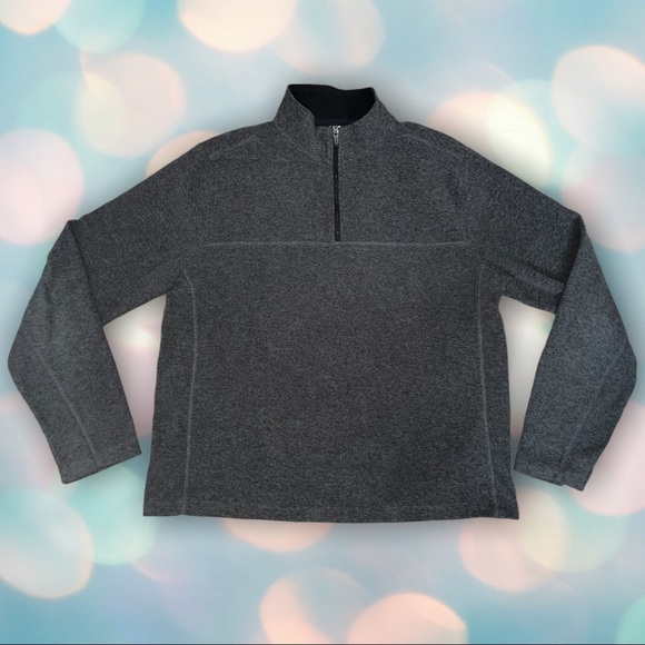 Lands End Men’s Fleece Quarter Zip Sweatshirt Size L - Picture 2 of 5